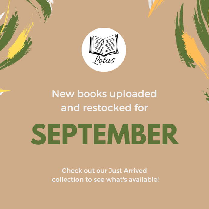 Just Arrived! New Books uploaded and restocked for September
