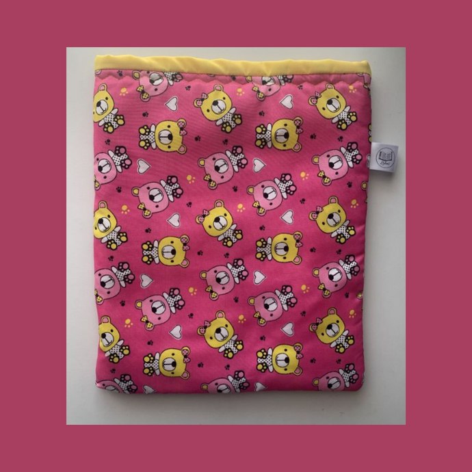 Cute Teddy - Pink Padded Book Sleeve
