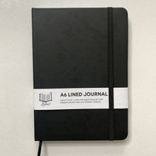 Load image into Gallery viewer, Hard Cover Lined Journal - A6 - Black