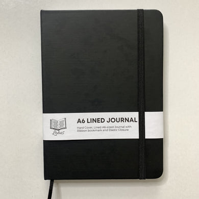Hard Cover Lined Journal - A6 - Black