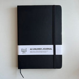 Hard Cover Unlined Journal - A5 - Black